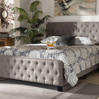 Baxton Studio Annalisa Modern Transitional Grey Fabric Upholstered Button Tufted King Size Panel Bed