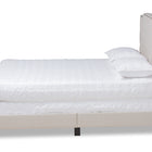 Baxton Studio Marion Modern Transitional Beige Fabric Upholstered Button Tufted Queen Size Panel Bed