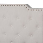 Baxton Studio Marion Modern Transitional Beige Fabric Upholstered Button Tufted Queen Size Panel Bed