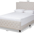 Baxton Studio Marion Modern Transitional Beige Fabric Upholstered Button Tufted Queen Size Panel Bed