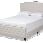 Baxton Studio Marion Modern Transitional Beige Fabric Upholstered Button Tufted King Size Panel Bed