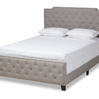 Baxton Studio Marion Modern Transitional Grey Fabric Upholstered Button Tufted Queen Size Panel Bed