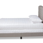 Baxton Studio Marion Modern Transitional Grey Fabric Upholstered Button Tufted Queen Size Panel Bed