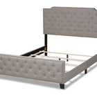 Baxton Studio Marion Modern Transitional Grey Fabric Upholstered Button Tufted Queen Size Panel Bed