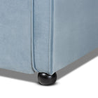 Baxton Studio Freda Traditional and Transitional Light Blue Velvet Fabric Upholstered and Button Tufted Twin Size Daybed with Trundle