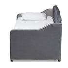Baxton Studio Freda Traditional and Transitional Grey Velvet Fabric Upholstered and Button Tufted Twin Size Daybed with Trundle