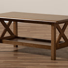 Baxton Studio Reese Traditional Transitional Walnut Brown Finished Rectangular Wood Coffee Table