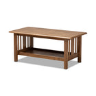 Baxton Studio Rylie Traditional Transitional Mission Style Walnut Brown Finished Rectangular Wood Coffee Table