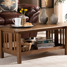 Baxton Studio Rylie Traditional Transitional Mission Style Walnut Brown Finished Rectangular Wood Coffee Table