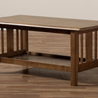 Baxton Studio Rylie Traditional Transitional Mission Style Walnut Brown Finished Rectangular Wood Coffee Table