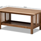 Baxton Studio Rylie Traditional Transitional Mission Style Walnut Brown Finished Rectangular Wood Coffee Table
