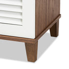 Baxton Studio Coolidge Modern and Contemporary White and Walnut Finished 4-Shelf Wood Shoe Storage Cabinet
