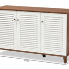 Baxton Studio Coolidge Modern and Contemporary Walnut Finished 8-Shelf Wood Shoe Storage Cabinet