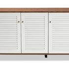 Baxton Studio Coolidge Modern and Contemporary Walnut Finished 8-Shelf Wood Shoe Storage Cabinet