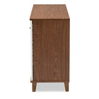 Baxton Studio Coolidge Modern and Contemporary Walnut Finished 8-Shelf Wood Shoe Storage Cabinet