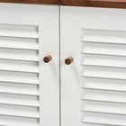 Baxton Studio Coolidge Modern and Contemporary Walnut Finished 8-Shelf Wood Shoe Storage Cabinet