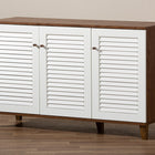 Baxton Studio Coolidge Modern and Contemporary Walnut Finished 8-Shelf Wood Shoe Storage Cabinet