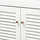 Baxton Studio Coolidge Modern and Contemporary Walnut Finished 11-Shelf Wood Shoe Storage Cabinet with Drawer