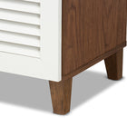 Baxton Studio Coolidge Modern and Contemporary Walnut Finished 11-Shelf Wood Shoe Storage Cabinet with Drawer