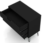 Manhattan Comfort Rockefeller Mid-Century Modern 35" Dresser in Black (3-Drawer)
