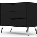 Manhattan Comfort Rockefeller Mid-Century Modern 35" Dresser in Black (3-Drawer)