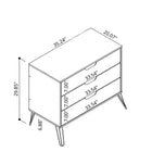 Manhattan Comfort Rockefeller Mid-Century Modern 35" Dresser in Off White (3-Drawer) - 103GMC3