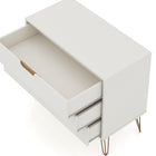 Manhattan Comfort Rockefeller Mid-Century Modern 35" Dresser in Off White (3-Drawer) - 103GMC3