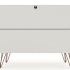 Manhattan Comfort Rockefeller Mid-Century Modern 35" Dresser in Off White (3-Drawer) - 103GMC3