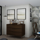 Manhattan Comfort Rockefeller Mid-Century Modern 35" Dresser in Chestnut Brown (3-Drawer)