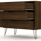 Manhattan Comfort Rockefeller Mid-Century Modern 35" Dresser in Chestnut Brown (3-Drawer)