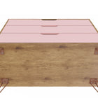 Manhattan Comfort Rockefeller Mid-Century Modern 35" Dresser in Pink (3-Drawer)