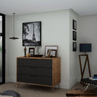 Manhattan Comfort Rockefeller Mid-Century Modern 35" Dresser in Gray (3-Drawer)
