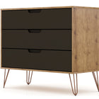 Manhattan Comfort Rockefeller Mid-Century Modern 35" Dresser in Gray (3-Drawer)
