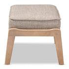 Baxton Studio Sigrid Mid-Century Modern Light Grey Fabric Upholstered Antique Oak Finished Wood Ottoman