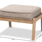 Baxton Studio Sigrid Mid-Century Modern Light Grey Fabric Upholstered Antique Oak Finished Wood Ottoman
