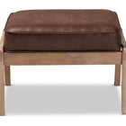 Baxton Studio Sigrid Mid-Century Modern Dark Brown Faux Leather Effect Fabric Upholstered Antique Oak Finished Wood Ottoman