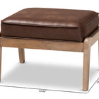 Baxton Studio Sigrid Mid-Century Modern Dark Brown Faux Leather Effect Fabric Upholstered Antique Oak Finished Wood Ottoman