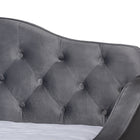 Baxton Studio Freda Transitional and Contemporary Grey Velvet Fabric Upholstered and Button Tufted Full Size Daybed with Trundle