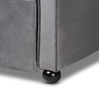 Baxton Studio Freda Transitional and Contemporary Grey Velvet Fabric Upholstered and Button Tufted Queen Size Daybed with Trundle