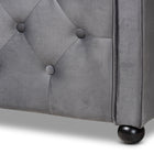Baxton Studio Freda Transitional and Contemporary Grey Velvet Fabric Upholstered and Button Tufted Queen Size Daybed