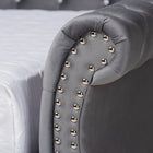 Baxton Studio Abbie Traditional and Transitional Grey Velvet Fabric Upholstered and Crystal Tufted Queen Size Daybed