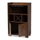 Baxton Studio Carrie Transitional Farmhouse Walnut Brown Finished Wood Wine Storage Cabinet