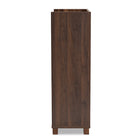 Baxton Studio Carrie Transitional Farmhouse Walnut Brown Finished Wood Wine Storage Cabinet