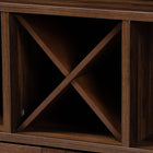 Baxton Studio Carrie Transitional Farmhouse Walnut Brown Finished Wood Wine Storage Cabinet