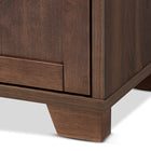 Baxton Studio Carrie Transitional Farmhouse Walnut Brown Finished Wood Wine Storage Cabinet