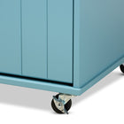 Baxton Studio Liona Modern and Contemporary Sky Blue Finished Wood Kitchen Storage Cart
