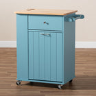 Baxton Studio Liona Modern and Contemporary Sky Blue Finished Wood Kitchen Storage Cart