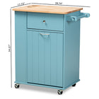Baxton Studio Liona Modern and Contemporary Sky Blue Finished Wood Kitchen Storage Cart