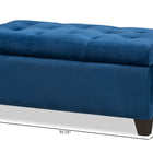 Baxton Studio Michaela Modern and Contemporary Navy Blue Velvet Fabric Upholstered Storage Ottoman