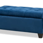 Baxton Studio Michaela Modern and Contemporary Navy Blue Velvet Fabric Upholstered Storage Ottoman